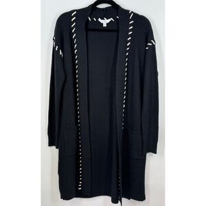 Anthro Inspired‎ Coastal Grandpa Chic Knit Whipstitch Longline Duster Cardigan M